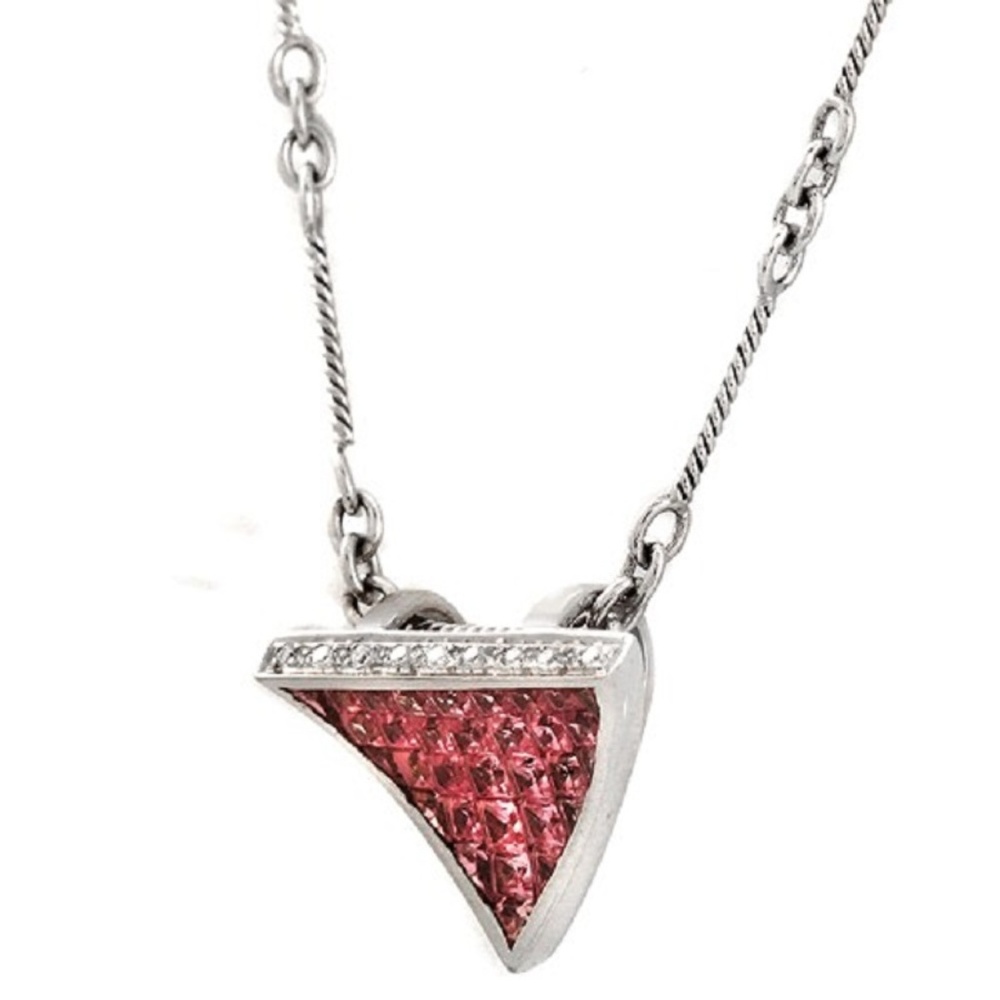 Unbranded 14k Gold Pink Sapphire Necklace